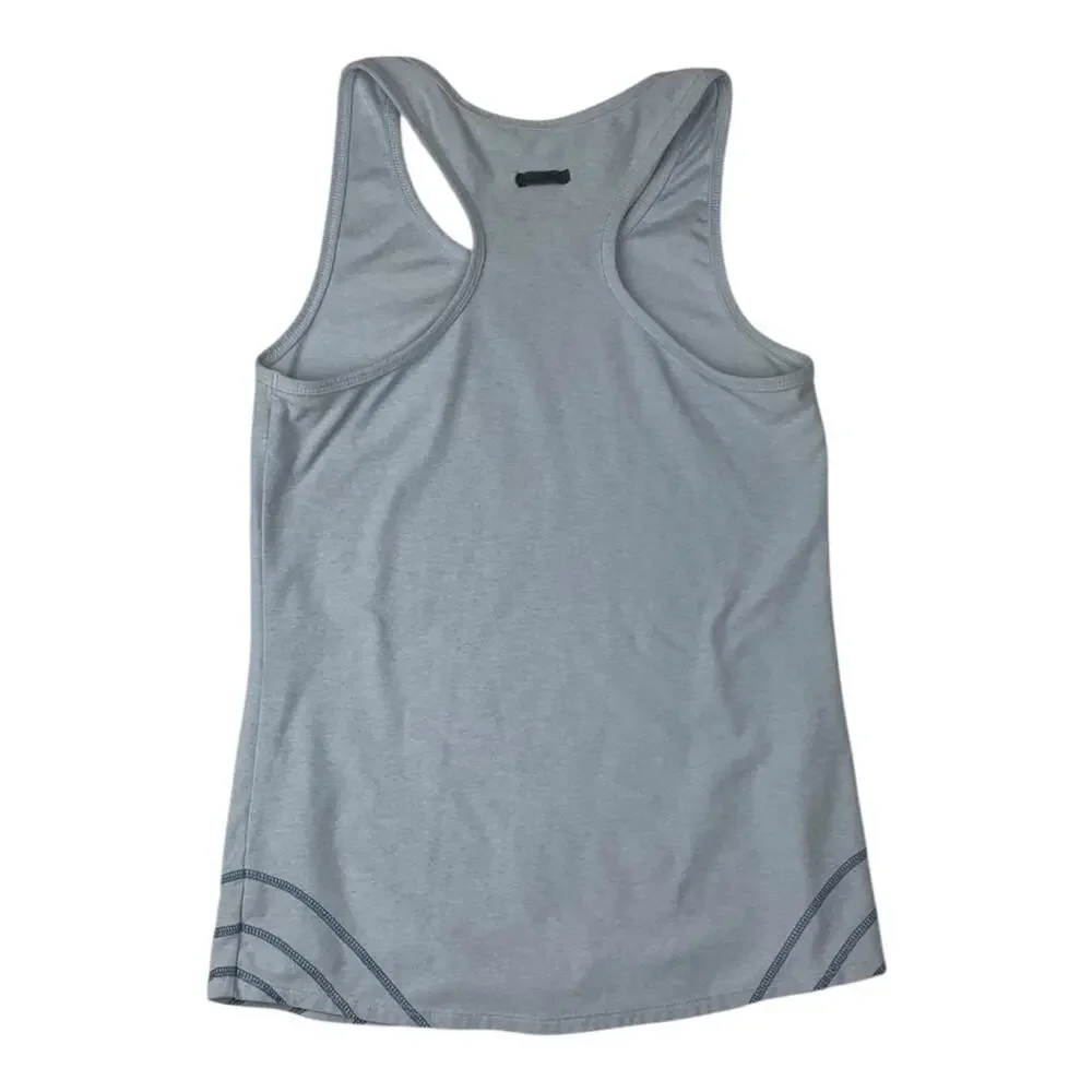 Oiselle size 6 small Gray Athletic tank Blue Accents yoga